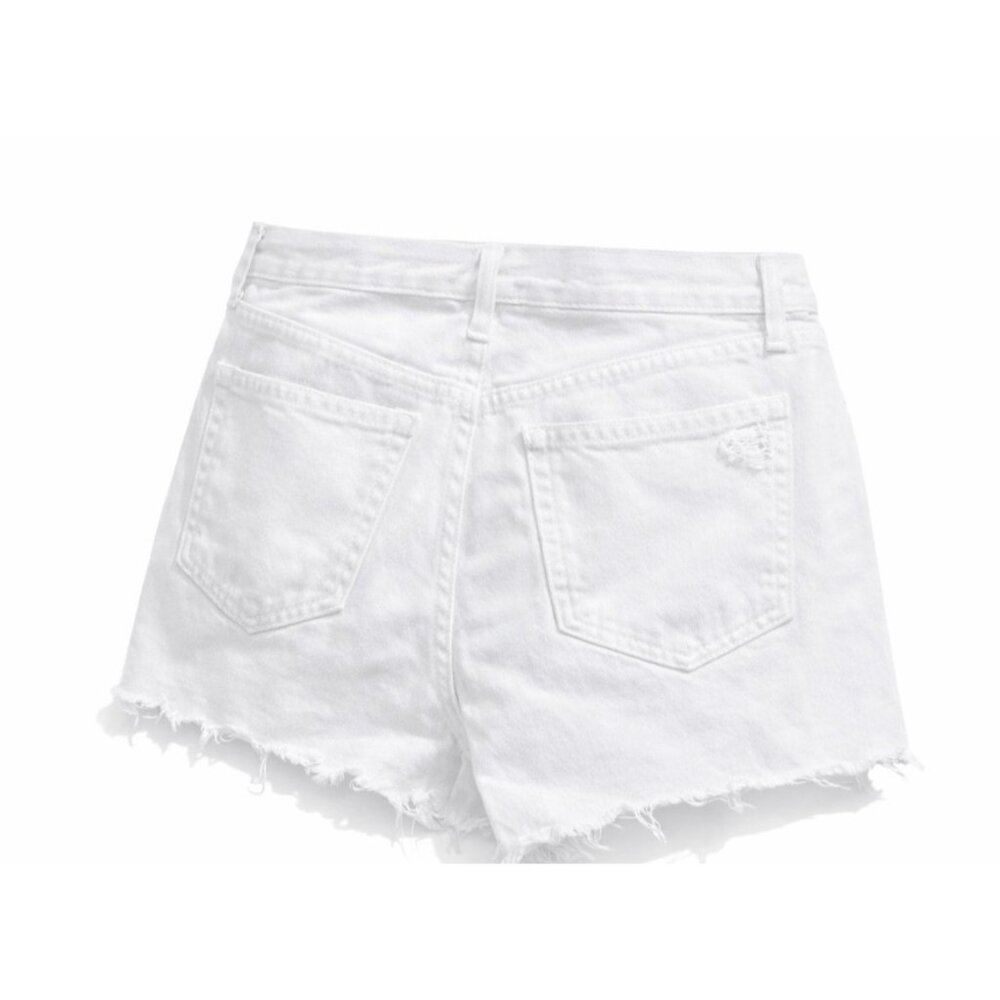Agolde Parker White Denim Jean Shorts Size 31 White Cut Off High Rise NEW - Picture 3 of 3